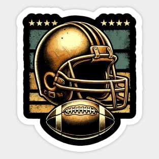 Retro Golden Football Helmet Sticker